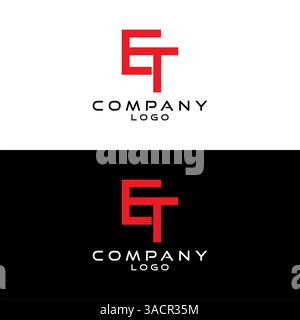 ET, TE letter company logo Template design vector Stock Vector