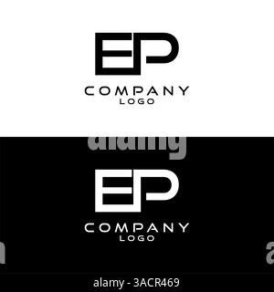 EP, PE letter company logo design template vector Stock Vector