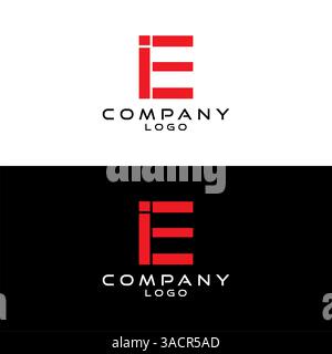 IE, EI letter company logo design template vector Stock Vector