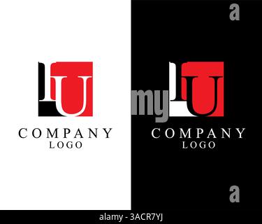 IU, UI logo Letter square shape logo vector for company identity. Stock Vector