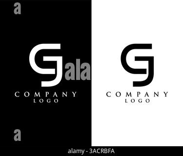 Initial Letter GJ, JG Logo Template Design vector Stock Vector
