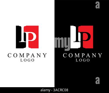 IP, PI logo Letter square shape logo vector for company identity. Stock Vector