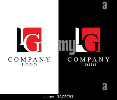 IG, GI logo Letter square shape logo vector for company identity. Stock Vector