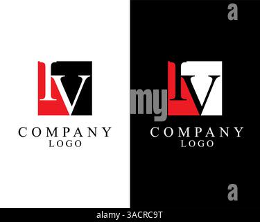 IV, VI logo Letter square shape logo vector for company identity. Stock Vector