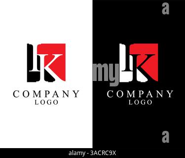 IK, KI logo Letter square shape logo vector for company identity. Stock Vector