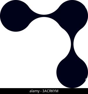 Organic connect pattern with metaball molecules. Geometric blob shapes and fluid dots. Flat vector illustration isolated on white background. Stock Vector