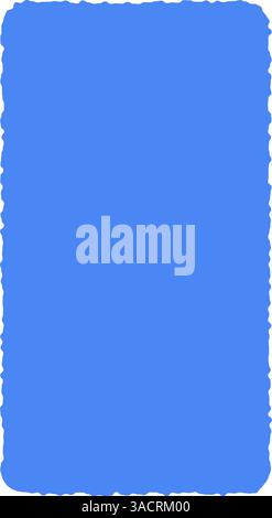 blue Hand drawn organic rectangular frame, abstract text box with doodle bubble shape, fun freeform banner for colorful background. Flat vector illust Stock Vector