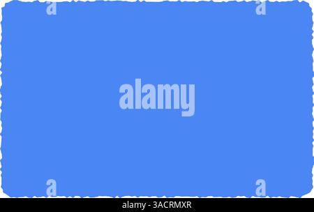 blue Hand drawn organic rectangular frame, abstract text box with doodle bubble shape, fun freeform banner for colorful background. Flat vector illust Stock Vector