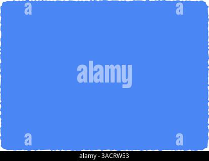 blue Hand drawn organic rectangular frame, abstract text box with doodle bubble shape, fun freeform banner for colorful background. Flat vector illust Stock Vector