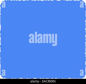 blue Hand drawn organic rectangular frame, abstract text box with doodle bubble shape, fun freeform banner for colorful background. Flat vector illust Stock Vector
