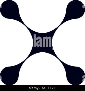 Organic connect pattern with metaball molecules. Geometric blob shapes and fluid dots. Flat vector illustration isolated on white background. Stock Vector