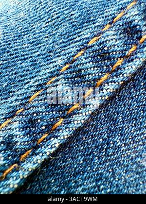 Denim jeans stitching and seam Stock Photo