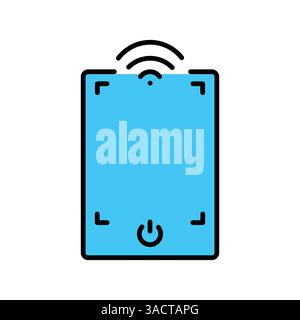 smart mirror black line icon for digital and print projects.  Minimal clean icons for apps and websites. Modern simple icons for UI UX and branding Stock Vector