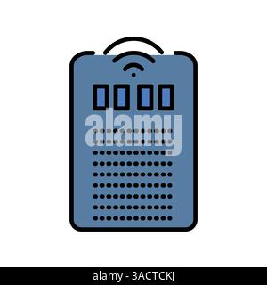smart speaker black line icon for digital and print projects.  Minimal clean icons for apps and websites. Modern simple icons for UI UX and branding Stock Vector