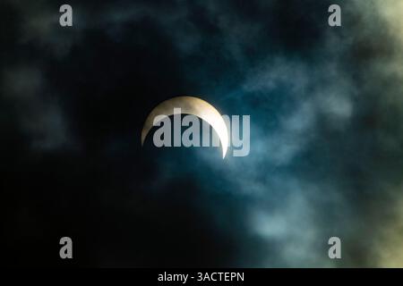 USA, Nevada, Winnemucca. Annular Solar Eclipse, Blueish Stock Photo