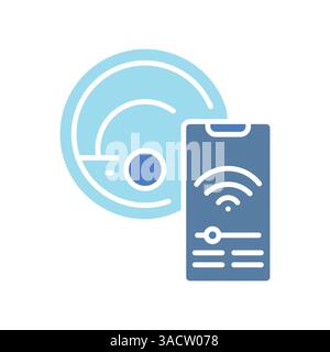 robot vacuum cleaner black line icon for digital and print projects.  Minimal clean icons for apps and websites. Modern simple icons for UI UX and bra Stock Vector