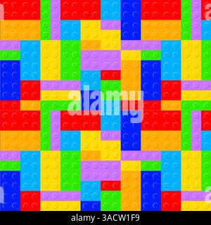 Plastic construction plate. Perfect vector background of closeup plastic construction block. Stock Vector