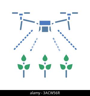 Smart irrigation systems black line icon for digital and print projects.  Minimal clean icons for apps and websites. Modern simple icons for UI UX and Stock Vector