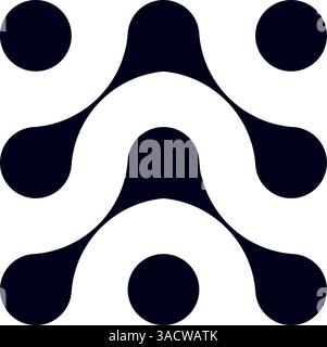 Organic connect pattern with metaball molecules. Geometric blob shapes and fluid dots. Flat vector illustration isolated on white background. Stock Vector