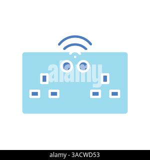 Smart sockets black line icon for digital and print projects.  Minimal clean icons for apps and websites. Modern simple icons for UI UX and branding Stock Vector