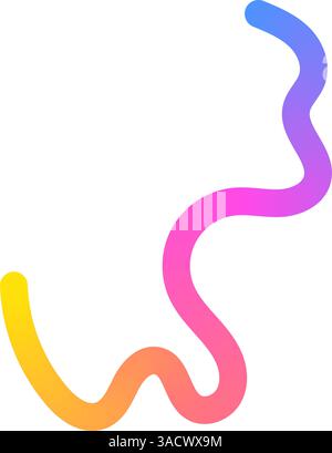 Abstract squiggle background with wavy gradient lines, colorful ribbon shapes, fun organic pattern, 3D curved design elements. Flat vector Stock Vector