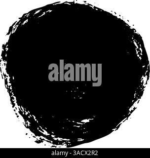Hand-scribbled crayon circles with pastel texture. Paint oval shapes and wax pencil strokes. Flat vector illustration isolated on white background. Stock Vector