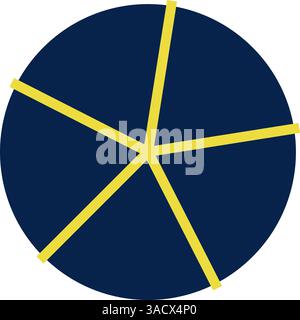 Colorful pie chart set with divided sections, circular infographic elements, geometric data visualization wheel, segmented diagram for statistics Stock Vector