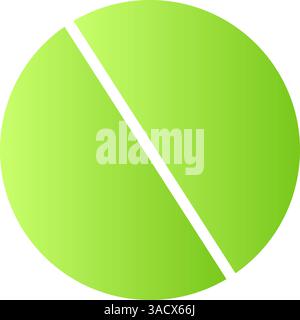 green 3D pie chart infographic, percentage donut diagram with divided sections, business analysis graph. Flat vector illustration isolated Stock Vector