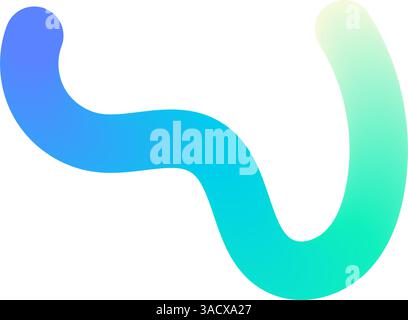 Abstract squiggle background with wavy gradient lines, colorful ribbon shapes, fun organic pattern, 3D curved design elements. Flat vector Stock Vector