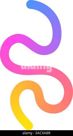 Abstract squiggle background with wavy gradient lines, colorful ribbon shapes, fun organic pattern, 3D curved design elements. Flat vector Stock Vector