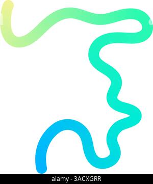 Abstract squiggle background with wavy gradient lines, colorful ribbon shapes, fun organic pattern, 3D curved design elements. Flat vector Stock Vector