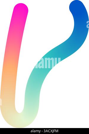 Abstract wavy gradient lines with fluid ribbon shapes, colorful 3D pattern, geometric and organic design elements. Flat vector illustration isolated Stock Vector