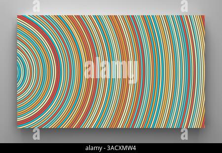 Abstract circular background with many thin lines. Many random circle with noise effect. Cover design template. Vector illustration for advertising, m Stock Vector