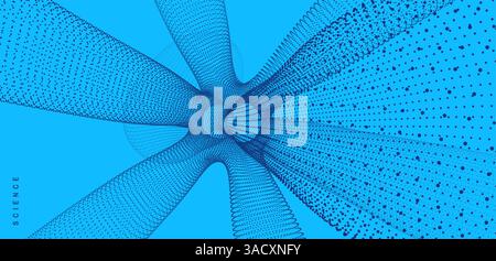 3D molecule. Molecular structure. Abstract 3d connection structure. Technology style. Vector illustration for science. Stock Vector