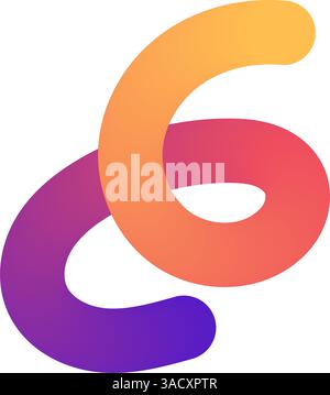 Abstract gradient wave pattern with wavy 3D shapes and geometric squiggles. Modern doodle design with colorful ribbon elements. Flat vector Stock Vector