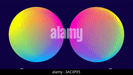 Sphere made of cubes. Element for design. Art geometric primitive. Voxel art. 3D vector illustration for flyer, presentation, brochure or cover. Stock Vector