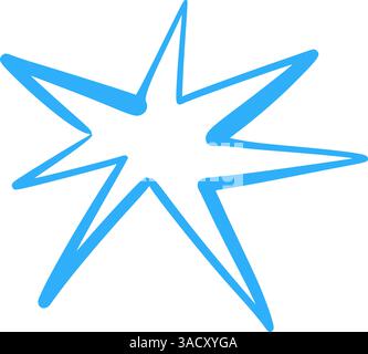 Hand-drawn star icons with crayon texture. Playful sketch elements, brush strokes and scribble patterns. Flat vector illustration isolated on white Stock Vector