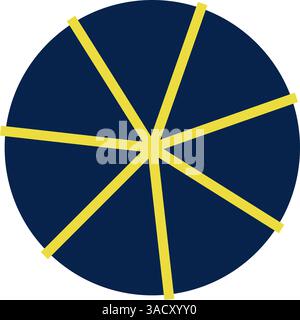 Colorful pie chart set with divided sections, circular infographic elements, geometric data visualization wheel, segmented diagram for statistics Stock Vector