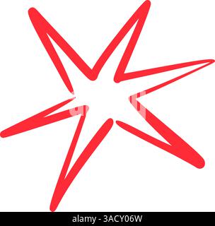 Abstract hand-drawn brush shapes with cute cartoon stars and playful scribbles. Colorful geometric doodle collage. Flat vector illustration isolated Stock Vector