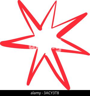 Abstract hand-drawn brush shapes with cute cartoon stars and playful scribbles. Colorful geometric doodle collage. Flat vector illustration isolated Stock Vector