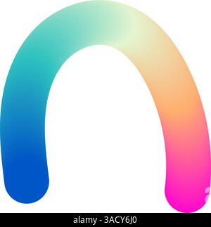 Abstract wavy gradient lines with fluid ribbon shapes, colorful 3D pattern, geometric and organic design elements. Flat vector illustration isolated Stock Vector