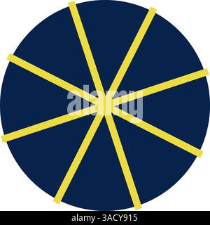Colorful pie chart set with divided sections, circular infographic elements, geometric data visualization wheel, segmented diagram for statistics Stock Vector