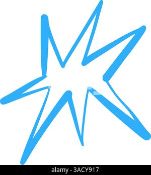 Hand-drawn star icons with crayon texture. Playful sketch elements, brush strokes and scribble patterns. Flat vector illustration isolated on white Stock Vector