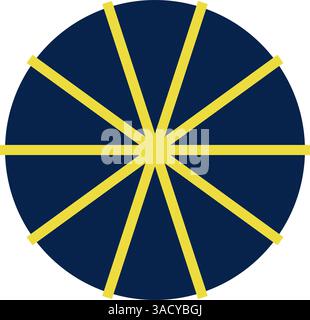 Colorful pie chart set with divided sections, circular infographic elements, geometric data visualization wheel, segmented diagram for statistics Stock Vector