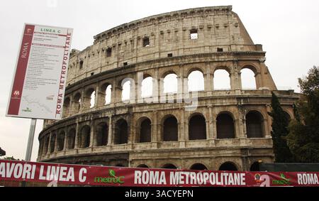Part of the Colosseum or Coliseum, an elliptical amphitheatre in the ...