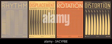 Image of many rectangular flat shapes with transition effect. Dynamic gradient pattern. Vector for presentation, banner, flyer, cover or brochure. Stock Vector