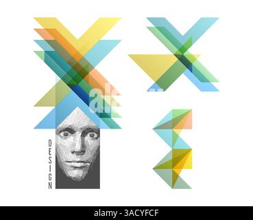 Machine learning. Futuristic artificial intelligence concept. Art composition with geometric shapes and forms. Cover design template for presentation, Stock Vector
