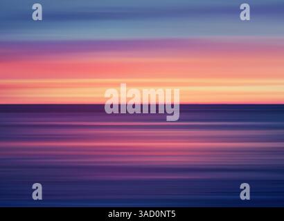 Vector Illustration of an Abstract Background Depicting a Peaceful Ocean Scene During Twilight Stock Vector