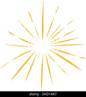 Radiating solar emblem with luminous flare patterns. Circular energy motif showcasing dynamic beams. Flat vector illustration isolated on white Stock Vector