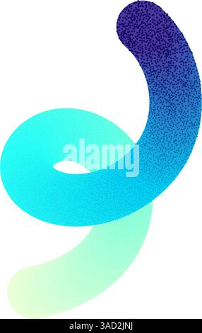 Abstract fluid gradient shape with 3D liquid brush strokes, blurred neon waves, holographic color blend design. Flat vector illustration isolated on Stock Vector